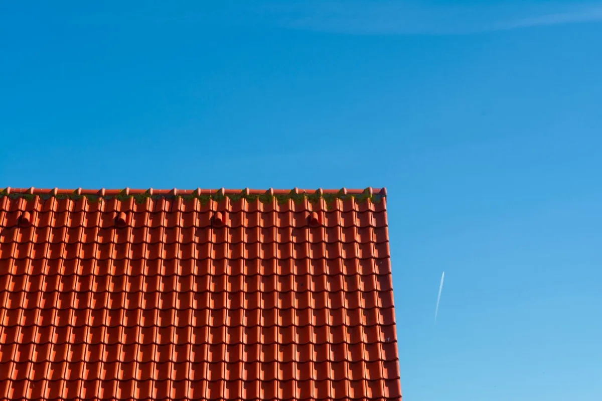 Tile roof gable in full sun, the kind of exposure that sets roof life in Hickory, NC